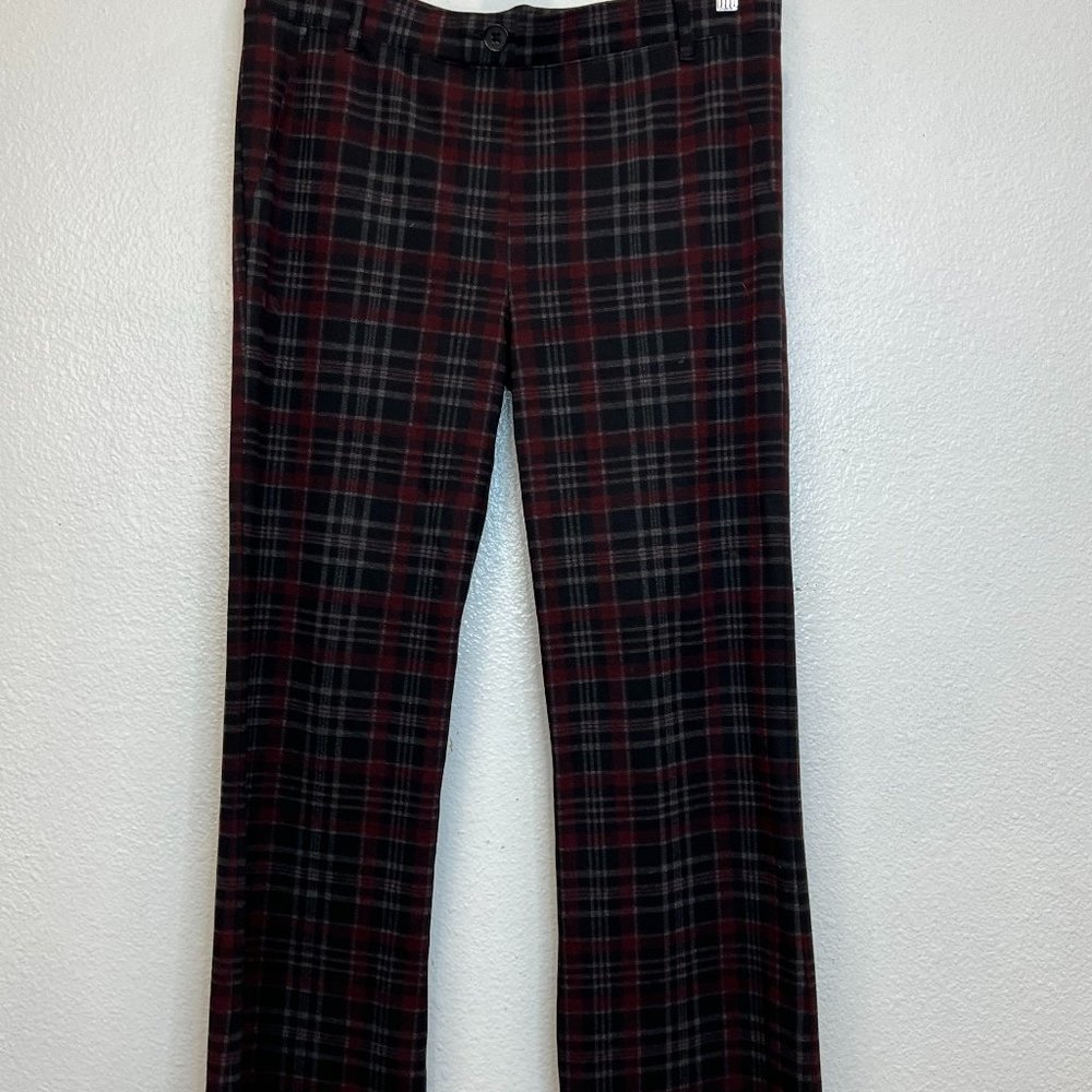 Betabrand Classic Dress Yoga Pants Women Sz L Petite Black Red Boot Cut Stretch